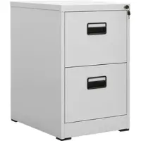 Décoshop26 - Büroschrank mit Schubladen 2 Schubladen und 1 Schloss 46 x 62 x 72,5 cm hellgrauer Stahl DEC024537
