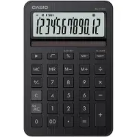 Casio Tischrechner MS-200DQ, 12 Stellen, LC-Display, Steuerberechnung, Gewinnermittlung, Batterie-/Solarbetrieb, B 101 x H 154,5 mm, schwarz
