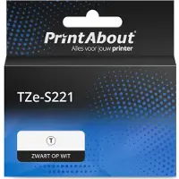 PrintAbout Schriftband kompatibel mit Brother TZe-S221 - (9 mm) - Schwarz auf weiß