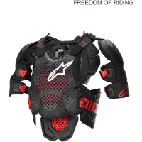 Alpinestars A-10 V2 Full Brustschutz Anthrazit Schwarz Rot Größe XS-S