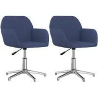 vidaXL Esszimmerstühle 2 Stk. Drehbar Blau Stoff