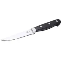 Contacto Steak-/Küchenmesser mit Wellenschliff, geschmiedete Klinge aus Klingenstahl X30Cr13, vernieteter und verschweißter Griff aus schwarzem