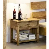 MASSIVMOEBEL24.DE Nachttisch Sheesham 50x35x45 braun geölt NATURE BROWN #91
