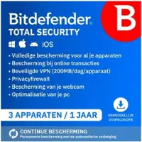 Bitdefender Total Security | 3 Geräte | 1 Jahr