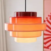 Aldex Hängelampe Filo , dimmbar, rot, für Wohn- / Esszimmer, Glas, Skandinavisch, Pendelleuchte
