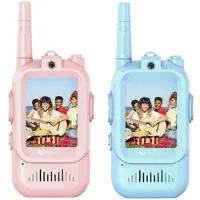 Playtastic 4er-Set 2in1-Video-Walkie-Talkie-Funkgeräte, Farb-Display, LiPo-Akku