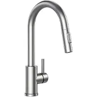 Aica Sanitär GmbH AICA Spültischarmatur Ausziehbar Säulenbrause Wasserhahn Küche 2 modi Hochdruck Mischbatterie Küchenarmatur Gebürstet