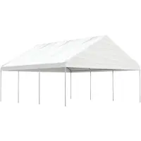 vidaXL Pavillon mit Dach Weiß 6,69x5,88x3,75 m Polyethylen