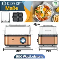 Kesser Elektrischer Eierkocher für 1-8 Eier mit Warmhaltefunktion