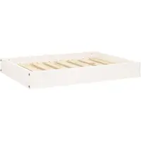 vidaXL Hundebett Weiß 71,5x54x9 cm Massivholz Kiefer