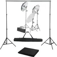 vidaXL Fotostudio-Set mit Lampen und Hintergrundsystem