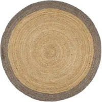 vidaXL Teppich Handgefertigt Jute mit Grauem Rand 210 cm