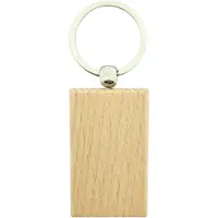 Combicraft Schlüsselanhänger aus Holz Rechteck mittel 51x32 mm - pro 50 Stück - Ohne Aufdruck