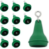 Combicraft Mayfair Schlüsselanhänger Grün 70x40 mm - 10er Pack mit den gravierten Zahlen 1-10