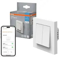 Osram SMART+ WiFi Zweifach-Wandschalter, 230 V, weiß, Matter, weiß / opal, Kunststoff, Smart Home Zubehör Schalter