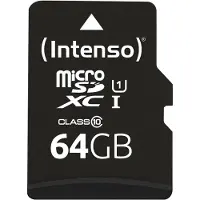 Intenso 3423595, 64 GB, MicroSD, Klasse 10, UHS-I, 90 MB/s, Class 1 (U1)