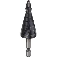 Bosch Stufenbohrer HSS-AlTiN, 4 - 20 mm, 4 mm, 70,5 mm, 9 Stufen