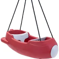 Step2 Rocket Swing Kunststoffschaukel in Rot | Doppelschaukel in Raketenform mit Sicherheitsgurten | Schaukelsitz aus Kunststoff für 2 Kinder | Max. 22,6 kg pro Kind