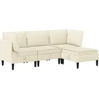 vidaXL Wohnzimmergarnitur 4 stk. Creme Stoff