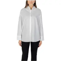 Armani Exchange für Damen. XW001424AF16631U0002 Relaxed Fit Hemd weiß (S), Lässig, Baumwolle, Klassisch, Langarm