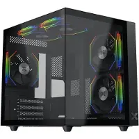 Xigmatek Aqua M Lite, Mini Tower, PC, Schwarz, micro ATX, Mini-ITX, Stahl, Gehärtetes Glas, Multi