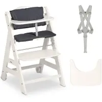 Hauck Beta+, Traditioneller Hochstuhl, Gepolsterter Sitz, Schwarz, Einfarbig, 5-Punkt, 90 kg