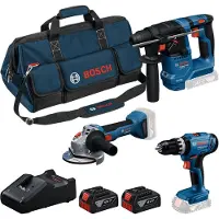 Bosch Gsb18v-25+gbh18v-18+gws18v-8(125)+2x4.0 Elektrowerkzeug-set