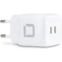 Dicota Comfort - Netzteil - 45 Watt - 2.5 A - 2 Ausgabeanschlussstellen (24 pin USB-C) - weiß