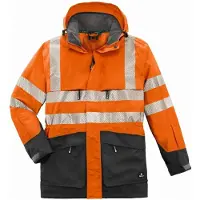 BIG Arbeitsschutz Warn-Wetterschutz-Jacke TAMPA leuchtorange/grau,Gr.5XL