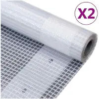 vidaXL Gitter-Abdeckplanen 2 Stk. 260 g/m² 4x2 m Weiß