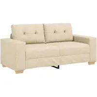 vidaXL Loveseat-Sofa Creme 180x77x82 cm Stoff