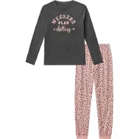 Buffalo Pyjama 2 tlg. langer Schlafanzug mit Leo-Print, aus Baumwolle