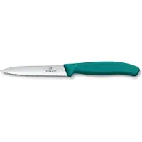 Victorinox Swiss Classic, Gemüsemesser, 10cm, wellen, mittelspitz, grün