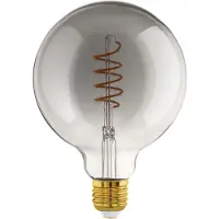 Eglo connect.z E27 G125 Spiral Smarte Lampe – Rauchglas mit Warmweißem Licht