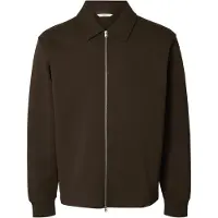 SELECTED MEN Herren Overshirts Slhtom Soft Full Zip Sweat Noos - Bruin - Größe M