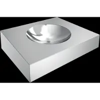Kwc AR Einzelwaschtisch, ANIMA, Edelstahl, 600x160x500 mm, ohne Hahnloch