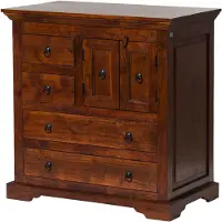 MASSIVMOEBEL24.DE MASSIVMOEBEL24 Kommode Akazie 87x50x87 nougat lackiert OXFORD #446