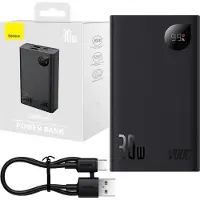 Baseus Adaman2 Powerbank Mit Digitalanzeige 20000 Mah 30 W 2 X Usb / 1 X Usb Typ C Power Delivery Quick Charge Scp, Oppo Super Vooc Schwarz (Ppad050101)