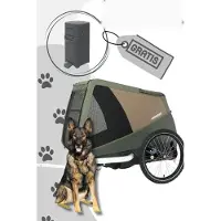 Croozer Dog Mikke Fahrradanhänger inkl. gratis Pet Genie Hundekot-Entsorgungssystem, Farbe:Moss Green