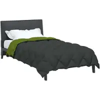 vidaXL Winterbettdecke 135 x 220 cm 450 g/m² Grün und Anthrazit