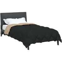 vidaXL Winterbettdecke 155 x 220 cm 450 g/m² Schwarz und Taupe