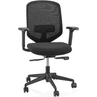 Hjh OFFICE Profi Bürostuhl Delvia Ergonomischer Schreibtischstuhl mit Armlehnen Stoff / Netzstoff Schwarz Drehstuhl für Büro, Zuhause