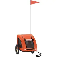 vidaXL Fahrradanhänger für Hunde Orange Oxford-Gewebe und Eisen