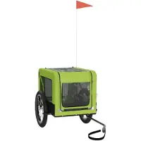 vidaXL Fahrradanhänger Hunde Grün und Schwarz Oxford-Gewebe & Eisen