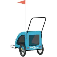 vidaXL Fahrradanhänger Hunde Blau Oxford-Gewebe und Eisen