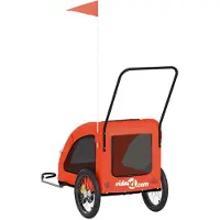vidaXL Fahrradanhänger Hunde Orange und Grau Oxford-Gewebe und Eisen