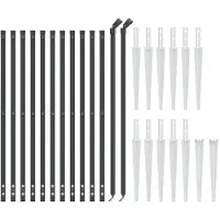 vidaXL Maschendrahtzaun mit Bodenhülsen Anthrazit 0,8x25 m
