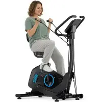 Merach Heimtrainer Fahrrad, Ergometer mit Rückenlehne, App-Steuerung, automatischer Widerstandsanpassung, 16 Stufen, 2 Zugbändern, Bluetooth kompatibel