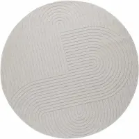 vidaXL Bereichsteppiche Rund PALMERAS Creme Ø 120 CM Polyester