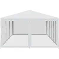 vidaXL Partyzelt mit 10 Mesh-Seitenteilen Weiß 6x4 m HDPE
